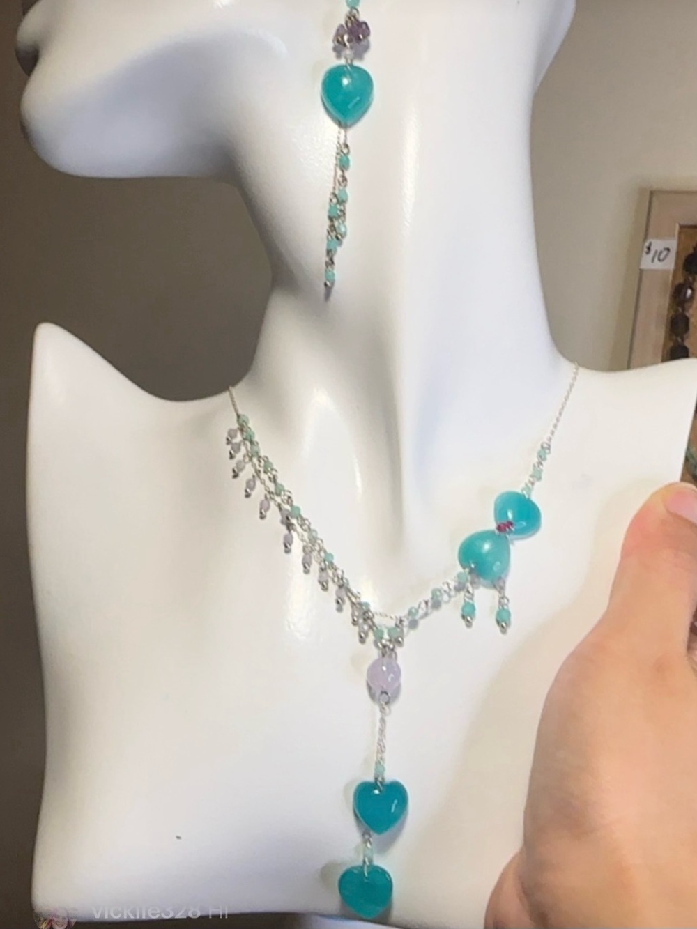 Sterling Silver Amazonite Necklace and Earrings Set